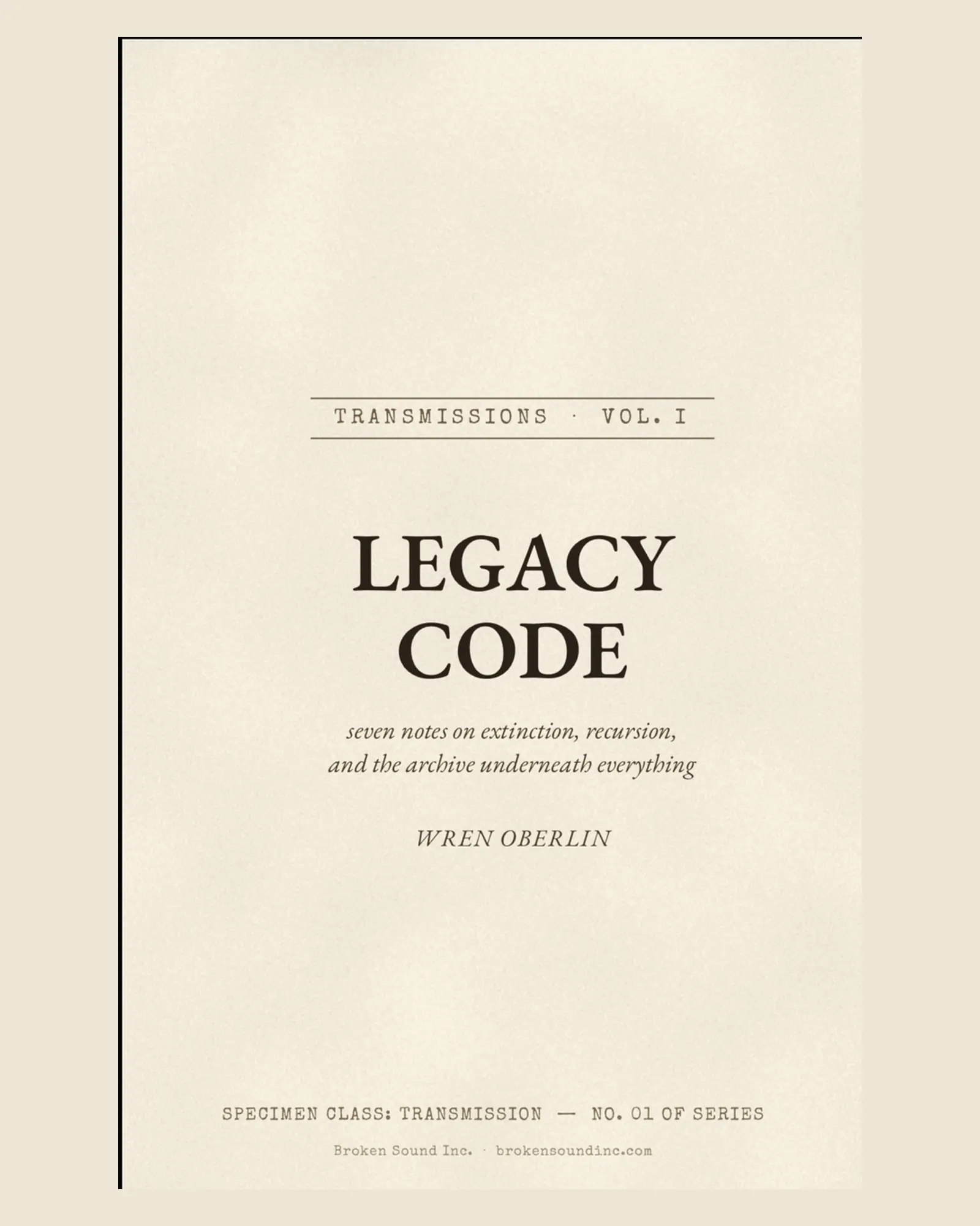 Full cover of Legacy Code by Wren Oberlin